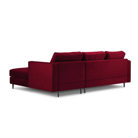 Aspen 4-Sitzer Ecksofa, Rechte Seite, aus Samt in Rot (Salvador 13), 236x170x90 cm von Cosmopolitan Design – Bild 3