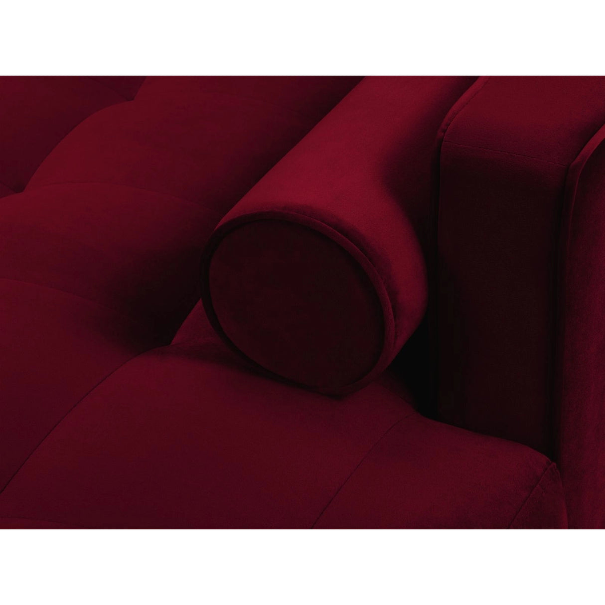 Aspen 4-Sitzer Ecksofa, Rechte Seite, aus Samt in Rot (Salvador 13), 236x170x90 cm von Cosmopolitan Design – Bild 5