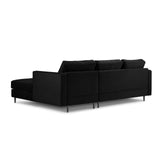 Aspen 4-Sitzer Ecksofa, Rechte Seite, aus Samt in Schwarz (Salvador 19), 236x170x90 cm von Cosmopolitan Design – Bild 3