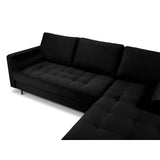 Aspen 4-Sitzer Ecksofa, Rechte Seite, aus Samt in Schwarz (Salvador 19), 236x170x90 cm von Cosmopolitan Design – Bild 4