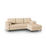 Aspen 4-Sitzer Ecksofa, Rechte Seite, aus Strukturierter Stoff in Beige (Melva 06), 236x170x90 cm von Cosmopolitan Design – Bild 3