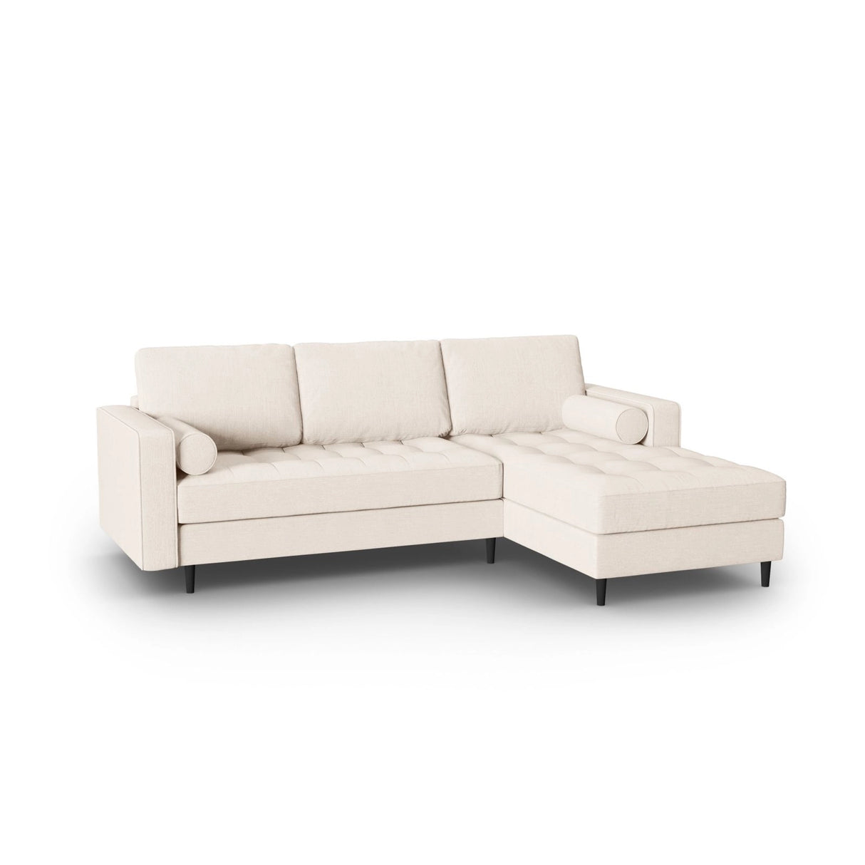 Aspen 4-Sitzer Ecksofa, Rechte Seite, aus Strukturierter Stoff in Hellbeige (Melva 02), 236x170x90 cm von Cosmopolitan Design – Bild 3