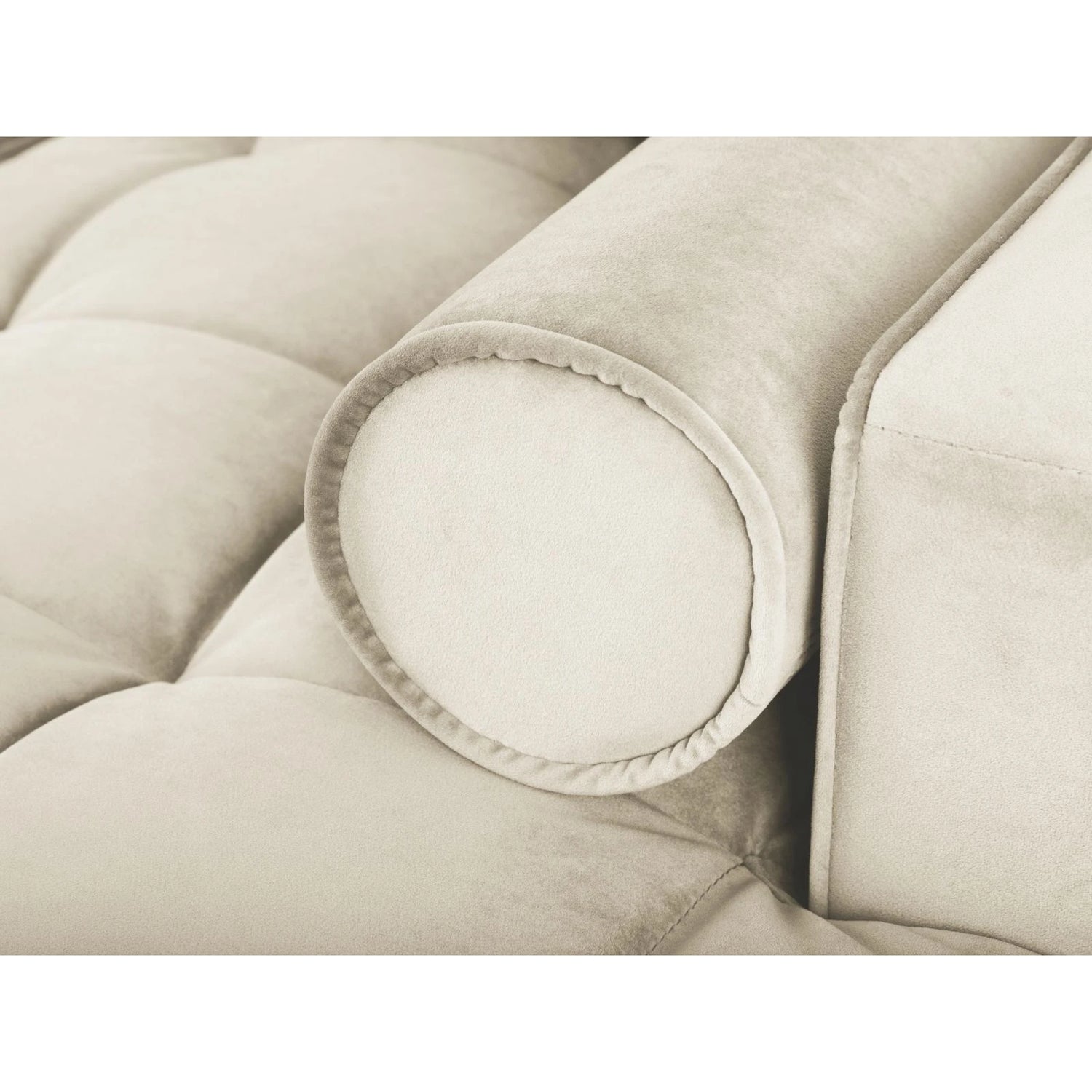 Aspen 5-Sitzer Ecksofa mit Schlaffunktion und Stauraum, Linke Seite, aus Samt in Dunkelbeige (Salvador 2), 240x175x96 cm von Cosmopolitan Design – Bild 6