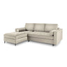 Aspen 5-Sitzer Ecksofa mit Schlaffunktion und Stauraum, Linke Seite, aus Samt in Dunkelbeige (Salvador 2), 240x175x96 cm von Cosmopolitan Design – Bild 1