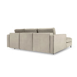 Aspen 5-Sitzer Ecksofa mit Schlaffunktion und Stauraum, Linke Seite, aus Samt in Dunkelbeige (Salvador 2), 240x175x96 cm von Cosmopolitan Design – Bild 4