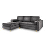 Aspen 5-Sitzer Ecksofa mit Schlaffunktion und Stauraum, Linke Seite, aus Samt in Dunkelgrau (Salvador 18), 240x175x96 cm von Cosmopolitan Design – Bild 1
