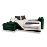 Aspen 5-Sitzer Ecksofa mit Schlaffunktion und Stauraum, Linke Seite, aus Samt in Flaschengrün (Salvador 7), 240x175x96 cm von Cosmopolitan Design – Bild 2