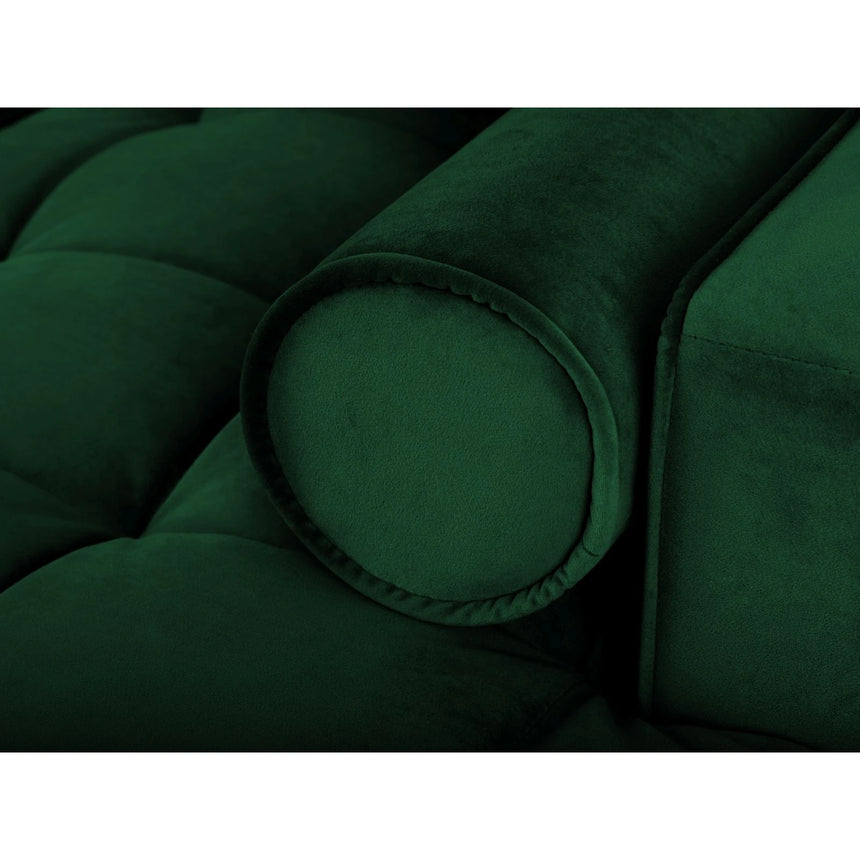 Aspen 5-Sitzer Ecksofa mit Schlaffunktion und Stauraum, Linke Seite, aus Samt in Flaschengrün (Salvador 7), 240x175x96 cm von Cosmopolitan Design – Bild 6