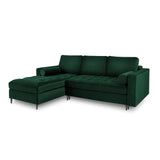 Aspen 5-Sitzer Ecksofa mit Schlaffunktion und Stauraum, Linke Seite, aus Samt in Flaschengrün (Salvador 7), 240x175x96 cm von Cosmopolitan Design – Bild 1