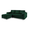 Aspen 5-Sitzer Ecksofa mit Schlaffunktion und Stauraum, Linke Seite, aus Samt in Flaschengrün (Salvador 7), 240x175x96 cm von Cosmopolitan Design – Bild 1