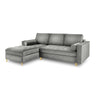 Aspen 5-Sitzer Ecksofa mit Schlaffunktion und Stauraum, Linke Seite, aus Samt in Grau (Salvador 17), 240x175x96 cm von Cosmopolitan Design – Bild 1