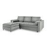 Aspen 5-Sitzer Ecksofa mit Schlaffunktion und Stauraum, Linke Seite, aus Samt in Grau (Salvador 17), 240x175x96 cm von Cosmopolitan Design – Bild 1