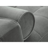 Aspen 5-Sitzer Ecksofa mit Schlaffunktion und Stauraum, Linke Seite, aus Samt in Grau (Salvador 17), 240x175x96 cm von Cosmopolitan Design – Bild 6