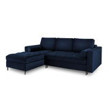 Aspen 5-Sitzer Ecksofa mit Schlaffunktion und Stauraum, Linke Seite, aus Samt in Königsblau (Salvador 5), 240x175x96 cm von Cosmopolitan Design – Bild 1