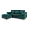 Aspen 5-Sitzer Ecksofa mit Schlaffunktion und Stauraum, Linke Seite, aus Samt in Petrol (Salvador 06), 240x175x96 cm von Cosmopolitan Design – Bild 1