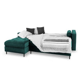 Aspen 5-Sitzer Ecksofa mit Schlaffunktion und Stauraum, Linke Seite, aus Samt in Petrol (Salvador 06), 240x175x96 cm von Cosmopolitan Design – Bild 2