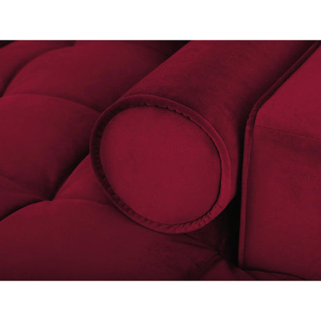 Aspen 5-Sitzer Ecksofa mit Schlaffunktion und Stauraum, Linke Seite, aus Samt in Rot (Salvador 13), 240x175x96 cm von Cosmopolitan Design – Bild 6