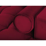 Aspen 5-Sitzer Ecksofa mit Schlaffunktion und Stauraum, Linke Seite, aus Samt in Rot (Salvador 13), 240x175x96 cm von Cosmopolitan Design – Bild 6