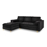 Aspen 5-Sitzer Ecksofa mit Schlaffunktion und Stauraum, Linke Seite, aus Samt in Schwarz (Salvador 19), 240x175x96 cm von Cosmopolitan Design – Bild 1