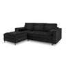 Aspen 5-Sitzer Ecksofa mit Schlaffunktion und Stauraum, Linke Seite, aus Samt in Schwarz (Salvador 19), 240x175x96 cm von Cosmopolitan Design – Bild 1