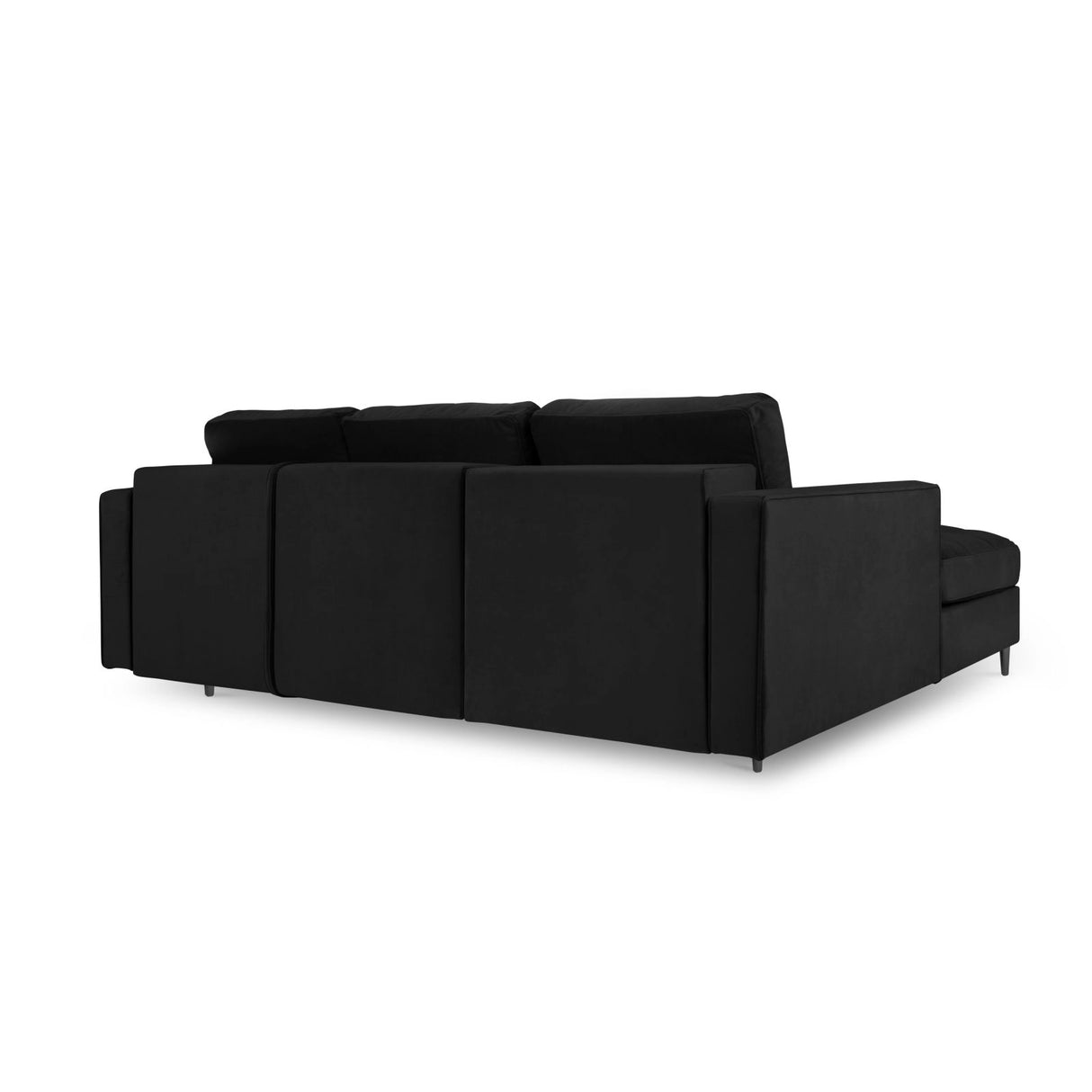 Aspen 5-Sitzer Ecksofa mit Schlaffunktion und Stauraum, Linke Seite, aus Samt in Schwarz (Salvador 19), 240x175x96 cm von Cosmopolitan Design – Bild 4