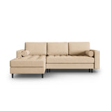 Aspen 5-Sitzer Ecksofa mit Schlaffunktion und Stauraum, Linke Seite, aus Strukturierter Stoff in Beige (Melva 06), 240x175x96 cm von Cosmopolitan Design – Bild 1