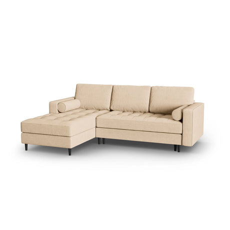 Aspen 5-Sitzer Ecksofa mit Schlaffunktion und Stauraum, Linke Seite, aus Strukturierter Stoff in Beige (Melva 06), 240x175x96 cm von Cosmopolitan Design – Bild 3