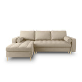 Aspen 5-Sitzer Ecksofa mit Schlaffunktion und Stauraum, Linke Seite, aus Strukturierter Stoff in Beige (Positano 08), 240x175x96 cm von Cosmopolitan Design – Bild 2