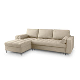 Aspen 5-Sitzer Ecksofa mit Schlaffunktion und Stauraum, Linke Seite, aus Strukturierter Stoff in Beige (Positano 08), 240x175x96 cm von Cosmopolitan Design – Bild 1