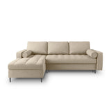 Aspen 5-Sitzer Ecksofa mit Schlaffunktion und Stauraum, Linke Seite, aus Strukturierter Stoff in Beige (Positano 08), 240x175x96 cm von Cosmopolitan Design – Bild 2