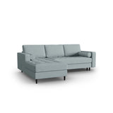 Aspen 5-Sitzer Ecksofa mit Schlaffunktion und Stauraum, Linke Seite, aus Strukturierter Stoff in Blau (Melva 72), 240x175x96 cm von Cosmopolitan Design – Bild 2