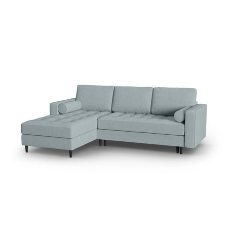Aspen 5-Sitzer Ecksofa mit Schlaffunktion und Stauraum, Linke Seite, aus Strukturierter Stoff in Blau (Melva 72), 240x175x96 cm von Cosmopolitan Design – Bild 3