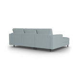 Aspen 5-Sitzer Ecksofa mit Schlaffunktion und Stauraum, Linke Seite, aus Strukturierter Stoff in Blau (Melva 72), 240x175x96 cm von Cosmopolitan Design – Bild 4