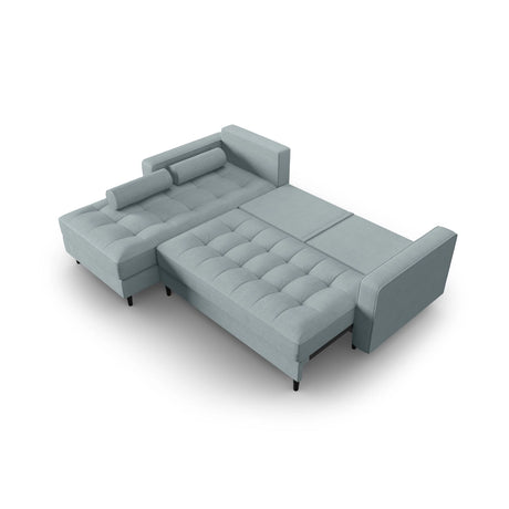 Aspen 5-Sitzer Ecksofa mit Schlaffunktion und Stauraum, Linke Seite, aus Strukturierter Stoff in Blau (Melva 72), 240x175x96 cm von Cosmopolitan Design – Bild 5
