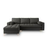 Aspen 5-Sitzer Ecksofa mit Schlaffunktion und Stauraum, Linke Seite, aus Strukturierter Stoff in Dunkelgrau (Positano 95), 240x175x96 cm von Cosmopolitan Design – Bild 2