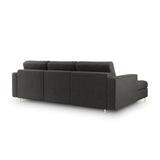Aspen 5-Sitzer Ecksofa mit Schlaffunktion und Stauraum, Linke Seite, aus Strukturierter Stoff in Dunkelgrau (Positano 95), 240x175x96 cm von Cosmopolitan Design – Bild 3