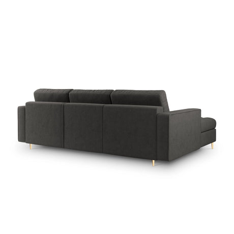 Aspen 5-Sitzer Ecksofa mit Schlaffunktion und Stauraum, Linke Seite, aus Strukturierter Stoff in Dunkelgrau (Positano 95), 240x175x96 cm von Cosmopolitan Design – Bild 3