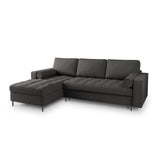 Aspen 5-Sitzer Ecksofa mit Schlaffunktion und Stauraum, Linke Seite, aus Strukturierter Stoff in Dunkelgrau (Positano 95), 240x175x96 cm von Cosmopolitan Design – Bild 1