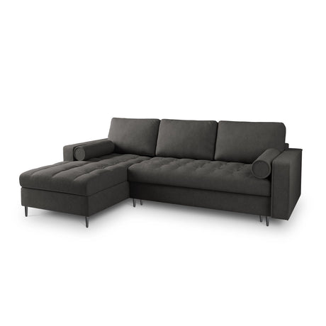 Aspen 5-Sitzer Ecksofa mit Schlaffunktion und Stauraum, Linke Seite, aus Strukturierter Stoff in Dunkelgrau (Positano 95), 240x175x96 cm von Cosmopolitan Design – Bild 1