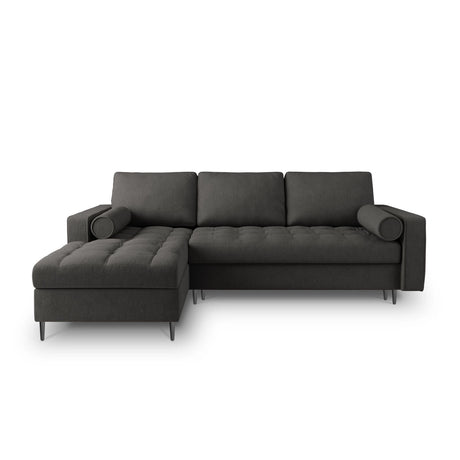 Aspen 5-Sitzer Ecksofa mit Schlaffunktion und Stauraum, Linke Seite, aus Strukturierter Stoff in Dunkelgrau (Positano 95), 240x175x96 cm von Cosmopolitan Design – Bild 2