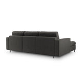 Aspen 5-Sitzer Ecksofa mit Schlaffunktion und Stauraum, Linke Seite, aus Strukturierter Stoff in Dunkelgrau (Positano 95), 240x175x96 cm von Cosmopolitan Design – Bild 3