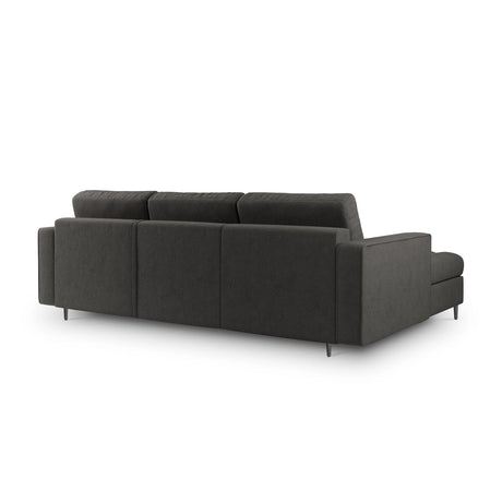 Aspen 5-Sitzer Ecksofa mit Schlaffunktion und Stauraum, Linke Seite, aus Strukturierter Stoff in Dunkelgrau (Positano 95), 240x175x96 cm von Cosmopolitan Design – Bild 3