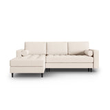 Aspen 5-Sitzer Ecksofa mit Schlaffunktion und Stauraum, Linke Seite, aus Strukturierter Stoff in Hellbeige (Melva 02), 240x175x96 cm von Cosmopolitan Design – Bild 1