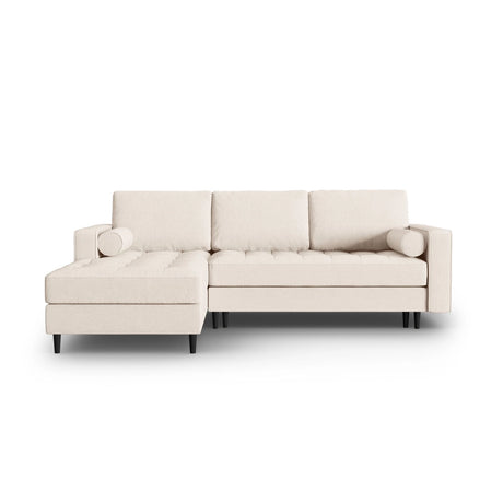 Aspen 5-Sitzer Ecksofa mit Schlaffunktion und Stauraum, Linke Seite, aus Strukturierter Stoff in Hellbeige (Melva 02), 240x175x96 cm von Cosmopolitan Design – Bild 1