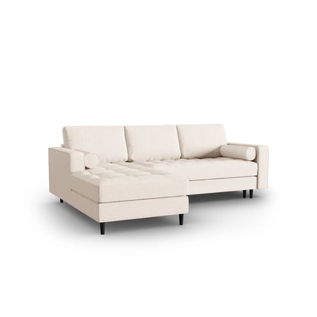 Aspen 5-Sitzer Ecksofa mit Schlaffunktion und Stauraum, Linke Seite, aus Strukturierter Stoff in Hellbeige (Melva 02), 240x175x96 cm von Cosmopolitan Design – Bild 2