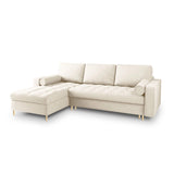 Aspen 5-Sitzer Ecksofa mit Schlaffunktion und Stauraum, Linke Seite, aus Strukturierter Stoff in Hellbeige (Positano 02), 240x175x96 cm von Cosmopolitan Design – Bild 1