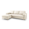 Aspen 5-Sitzer Ecksofa mit Schlaffunktion und Stauraum, Linke Seite, aus Strukturierter Stoff in Hellbeige (Positano 02), 240x175x96 cm von Cosmopolitan Design – Bild 1
