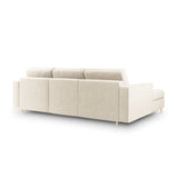 Aspen 5-Sitzer Ecksofa mit Schlaffunktion und Stauraum, Linke Seite, aus Strukturierter Stoff in Hellbeige (Positano 02), 240x175x96 cm von Cosmopolitan Design – Bild 3