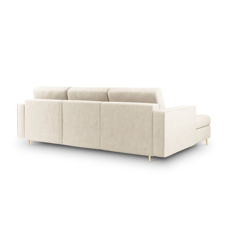 Aspen 5-Sitzer Ecksofa mit Schlaffunktion und Stauraum, Linke Seite, aus Strukturierter Stoff in Hellbeige (Positano 02), 240x175x96 cm von Cosmopolitan Design – Bild 3