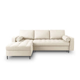 Aspen 5-Sitzer Ecksofa mit Schlaffunktion und Stauraum, Linke Seite, aus Strukturierter Stoff in Hellbeige (Positano 02), 240x175x96 cm von Cosmopolitan Design – Bild 2